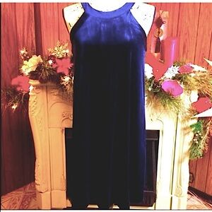 Betsy Johnson Blue Velvet Swing Dress